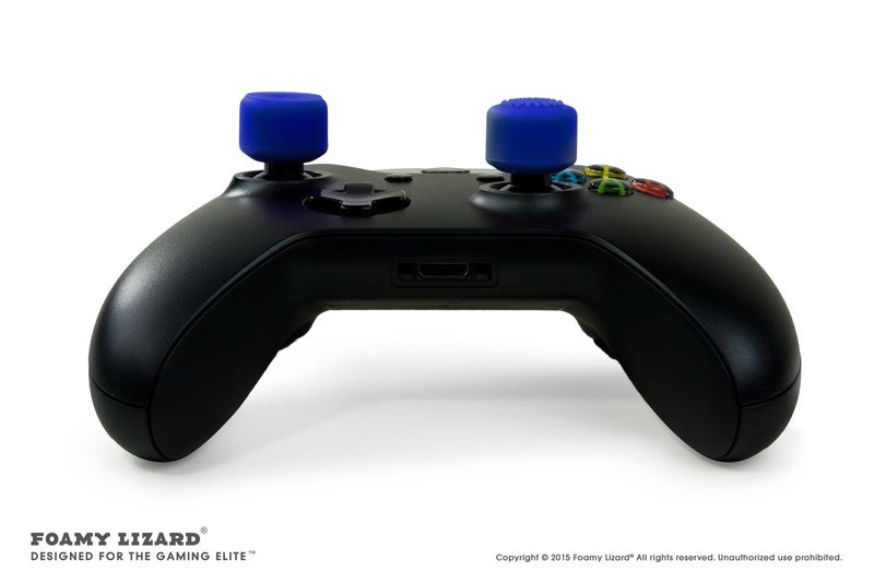Foamy Lizard AceShot Thumb Grips (8pc) for Xbox One (Series X, S) & Steamdeck by Foamy Lizard â€“ Sweat Free 100% Silicone Precision Raised Antislip Rubber Analog Stick Grips for Xbox One Controller (8 Grips) Blue - Image 2